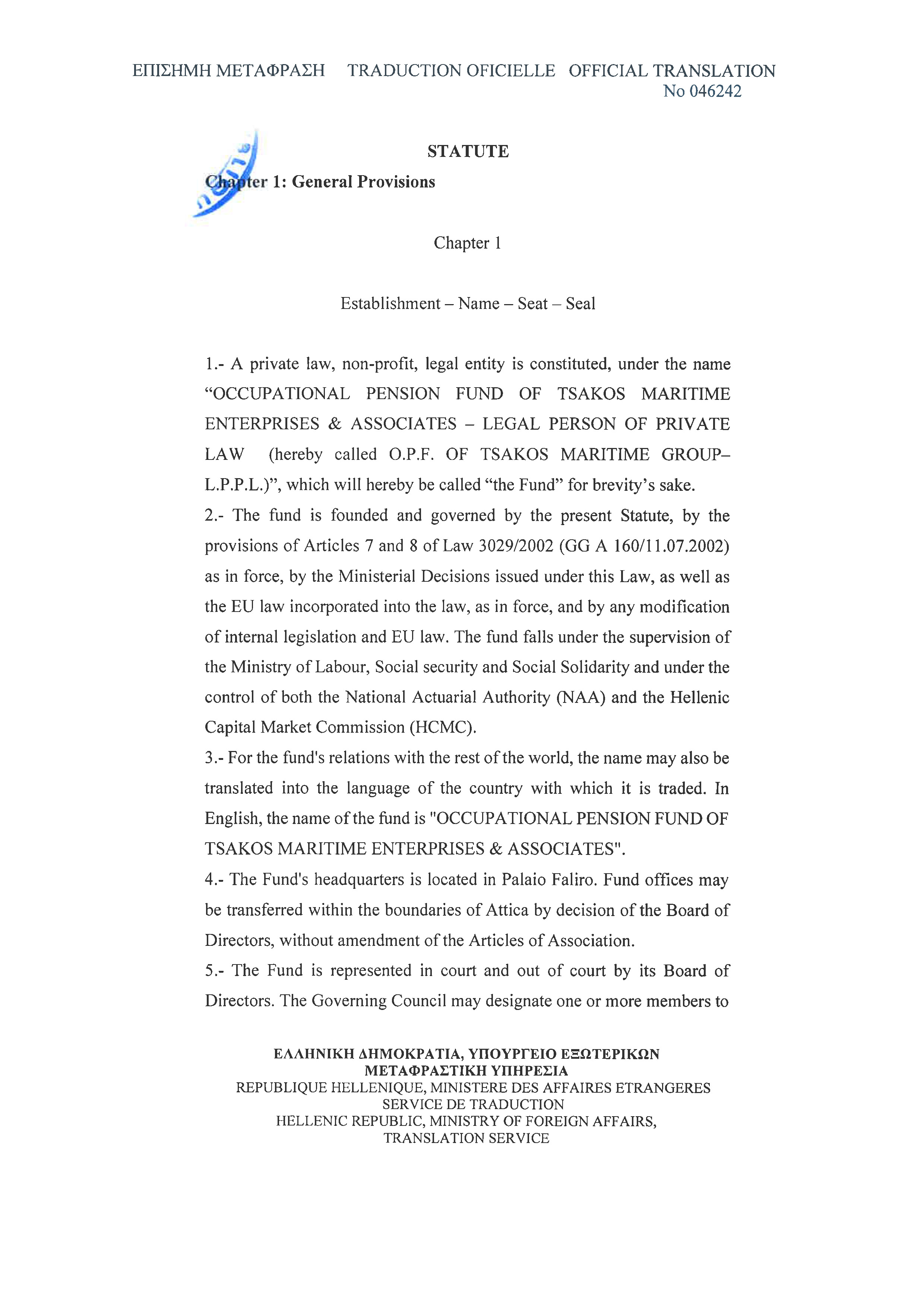 Statute OPF of TSAKOS MARITIME GROUP Page 05